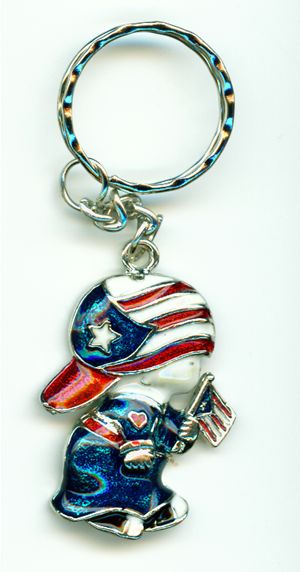 Kid with Puerto Rican Flag Keychain Puerto Rico